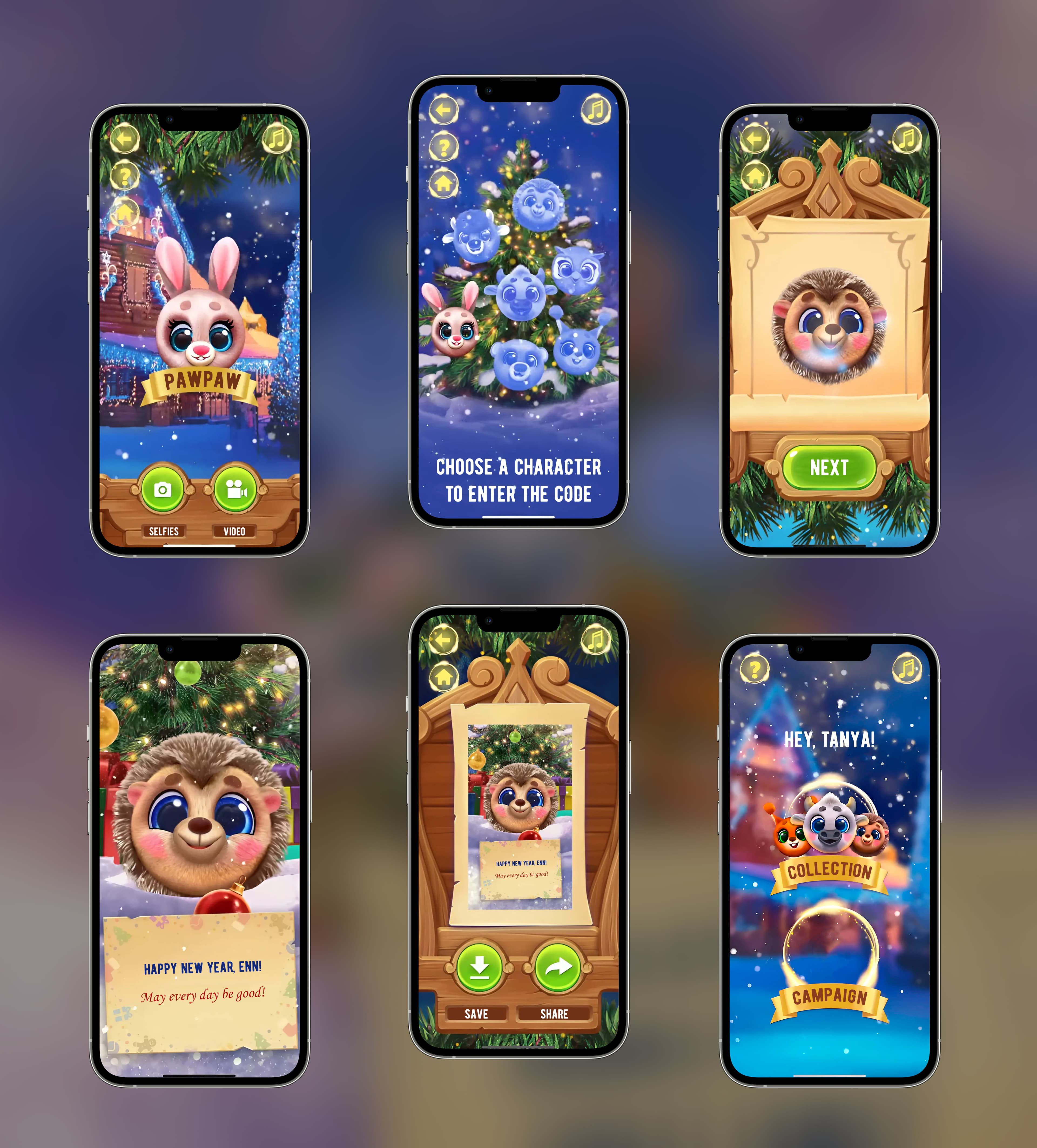 Forest Family Mobile App Screens